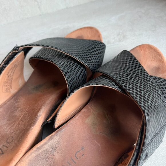 ** Vionic Paradise Leticia Wedge Slide Leather Sandal Size 6.5 - Picture 5 of 9